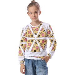 Pizza-slice-food-italian Kids  Long Sleeve T-shirt With Frill 