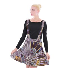 Abstract-drawing-design-modern Suspender Skater Skirt by Cowasu