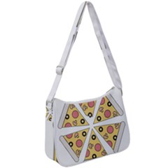 Pizza-slice-food-italian Zip Up Shoulder Bag by Sarkoni