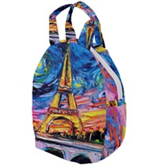 Eiffel Tower Starry Night Print Van Gogh Travel Backpack by Sarkoni