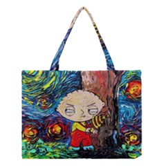 Cartoon Starry Night Vincent Van Gogh Medium Tote Bag by Sarkoni