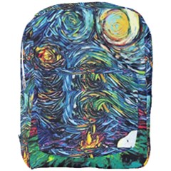 Dog Cartoon Starry Night Print Van Gogh Parody Full Print Backpack by Sarkoni