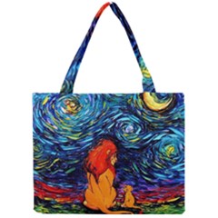 Lion Art Starry Night Van Gogh Mini Tote Bag by Sarkoni
