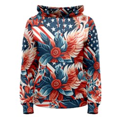 America Pattern Women s Pullover Hoodie by Valentinaart