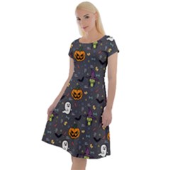 Halloween Pattern Bat Classic Short Sleeve Dress
