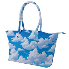Sky Clouds Blue Cartoon Animated Canvas Shoulder Bag by Bangk1t