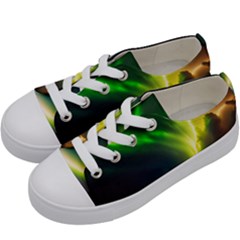 Lake Storm Neon Nature Kids  Low Top Canvas Sneakers by Bangk1t