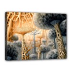 Garden Mushrooms Tree Flower Canvas 16  x 12  (Stretched)