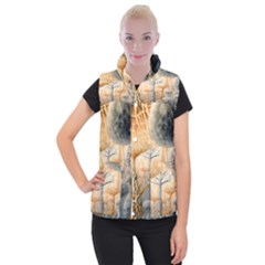 Garden Mushrooms Tree Flower Women s Button Up Vest by Bangk1t