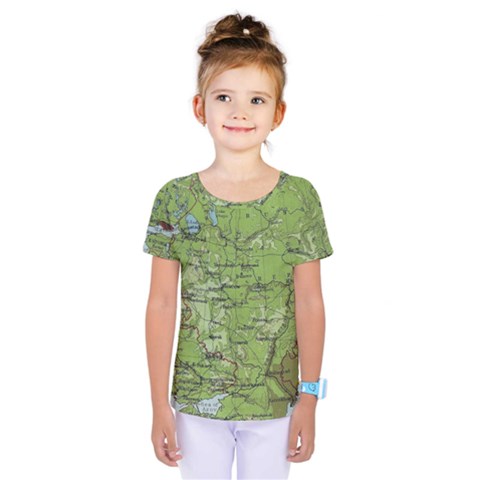 Map Earth World Russia Europe Kids  One Piece T-shirt by Bangk1t