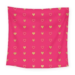 Heart Pattern Design Square Tapestry (large)