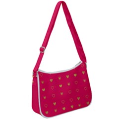 Heart Pattern Design Zip Up Shoulder Bag