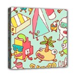 Summer Up Cute Doodle Mini Canvas 8  x 8  (Stretched)