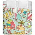 Summer Up Cute Doodle Duvet Cover Double Side (California King Size)