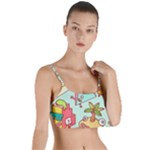 Summer Up Cute Doodle Layered Top Bikini Top 
