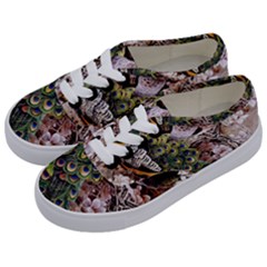 Japanese Painting Flower Peacock Kids  Classic Low Top Sneakers by Bedest