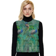 Peacock Paradise Jungle Women s Button Up Puffer Vest by Bedest