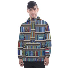 Bookshelf Men s Front Pocket Pullover Windbreaker by Ravend