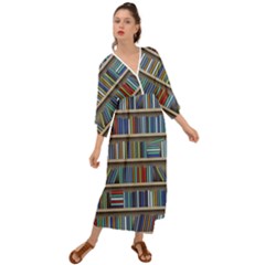 Bookshelf Grecian Style  Maxi Dress