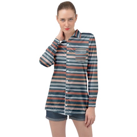 Stripes Long Sleeve Satin Shirt by zappwaits