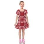 Background-red Kids  Short Sleeve Velvet Dress