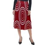 Background-red Classic Velour Midi Skirt 