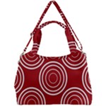Background-red Double Compartment Shoulder Bag