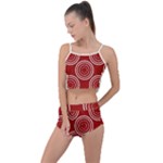 Background-red Summer Cropped Co-Ord Set