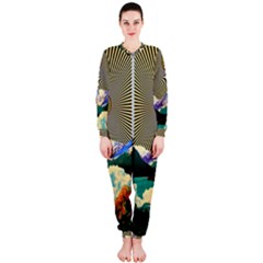 Surreal Art Psychadelic Mountain Onepiece Jumpsuit (ladies) by Ndabl3x