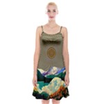 Surreal Art Psychadelic Mountain Spaghetti Strap Velvet Dress