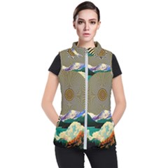 Surreal Art Psychadelic Mountain Women s Puffer Vest