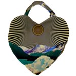 Surreal Art Psychadelic Mountain Giant Heart Shaped Tote