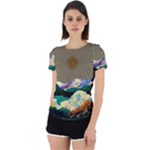 Surreal Art Psychadelic Mountain Back Cut Out Sport T-Shirt
