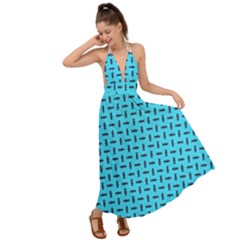Pattern-123 Backless Maxi Beach Dress by nateshop