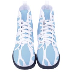 Cow Print, Aesthetic, Y, Blue, Baby Blue, Pattern, Simple Men s High-top Canvas Sneakers by nateshop