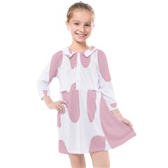 Cow Print, Pink, Design, Pattern, Animal, Baby Pink, Simple, Kids  Quarter Sleeve Shirt Dress by nateshop