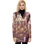 Peacock Dream, Fantasy, Flower, Girly, Peacocks, Pretty Button Up Hooded Coat 