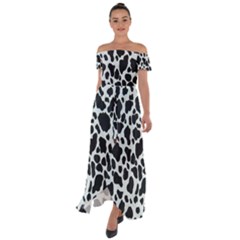 Black And White Cow Print 10 Cow Print, Hd Wallpaper Off Shoulder Open Front Chiffon Dress by nateshop