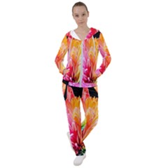 Abstract, Amoled, Back, Flower, Green Love, Orange, Pink, Women s Tracksuit by nateshop