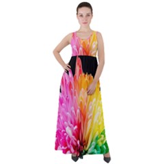 Abstract, Amoled, Back, Flower, Green Love, Orange, Pink, Empire Waist Velour Maxi Dress by nateshop