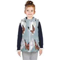 Aesthetic Butterfly , Butterflies, Nature, Kids  Hooded Puffer Vest by nateshop