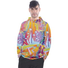 Multicolored Optical Illusion Painting Psychedelic Digital Art Men s Pullover Hoodie by Bedest