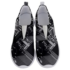 Black And Gray Circuit Board Computer Microchip Digital Art No Lace Lightweight Shoes by Bedest