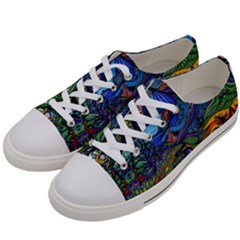 Multicolored Abstract Painting Artwork Psychedelic Colorful Women s Low Top Canvas Sneakers by Bedest