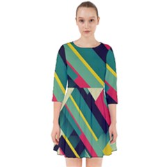 Abstract Geometric Design Pattern Smock Dress by Bedest