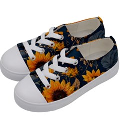 Flower Pattern Spring Kids  Low Top Canvas Sneakers by Bedest