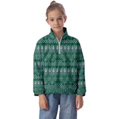 Christmas Knit Digital Kids  Half Zip Hoodie