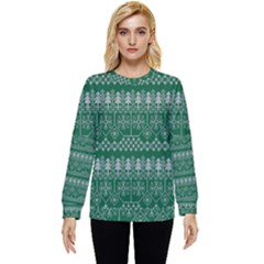 Christmas Knit Digital Hidden Pocket Sweatshirt