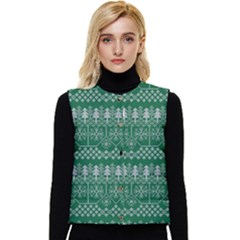 Christmas Knit Digital Women s Button Up Puffer Vest
