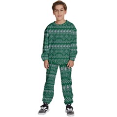 Christmas Knit Digital Kids  Sweatshirt Set